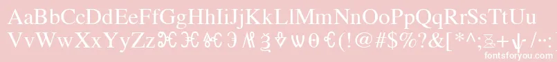 OldChurchSlavonicGla-Schriftart – Weiße Schriften auf rosa Hintergrund