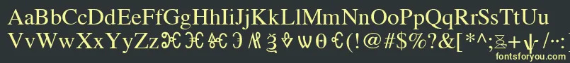OldChurchSlavonicGla Font – Yellow Fonts on Black Background