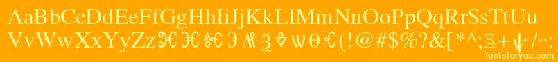 OldChurchSlavonicGla Font – Yellow Fonts on Orange Background