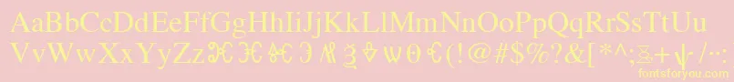 OldChurchSlavonicGla Font – Yellow Fonts on Pink Background