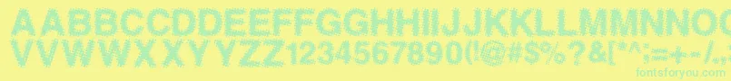 Antfgc Font – Green Fonts on Yellow Background