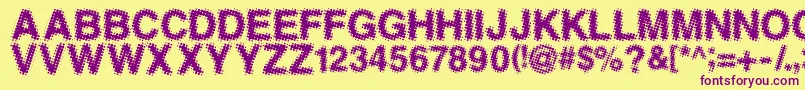 Antfgc Font – Purple Fonts on Yellow Background