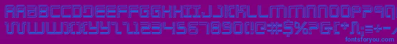 フォントElecday3D – 紫色の背景に青い文字