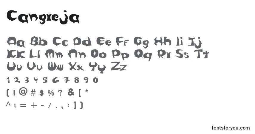 Schriftart Cangreja – Alphabet, Zahlen, spezielle Symbole
