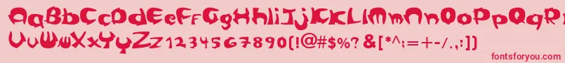 Cangreja-Schriftart – Rote Schriften auf rosa Hintergrund