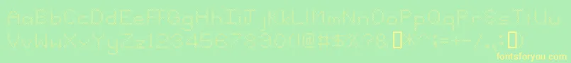 John-Schriftart – Gelbe Schriften auf grünem Hintergrund