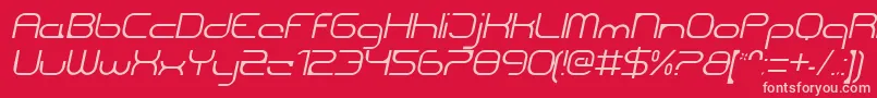 CentreforwardThinitalic-Schriftart – Rosa Schriften auf rotem Hintergrund