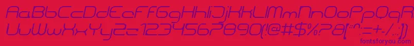 フォントCentreforwardThinitalic – 赤い背景に紫のフォント