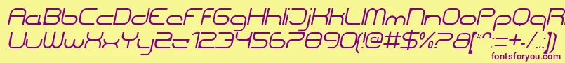 CentreforwardThinitalic Font – Purple Fonts on Yellow Background
