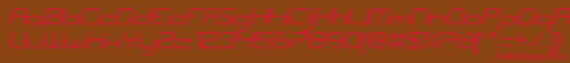 CentreforwardThinitalic Font – Red Fonts on Brown Background