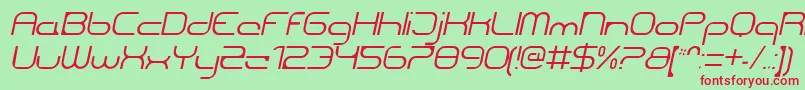 CentreforwardThinitalic Font – Red Fonts on Green Background
