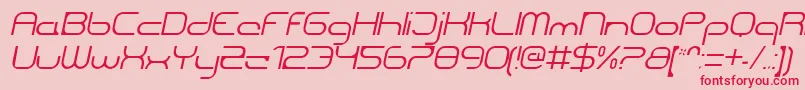 Fonte CentreforwardThinitalic – fontes vermelhas em um fundo rosa