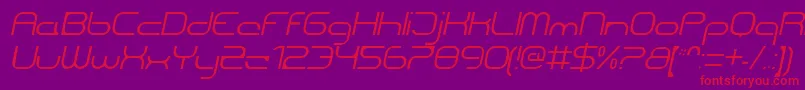 CentreforwardThinitalic Font – Red Fonts on Purple Background