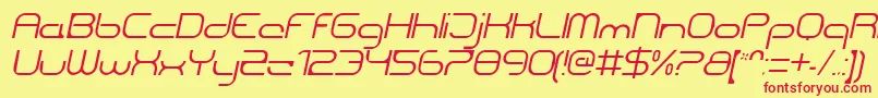 CentreforwardThinitalic Font – Red Fonts on Yellow Background
