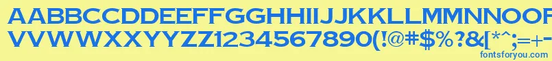 TinplateRegularDb Font – Blue Fonts on Yellow Background