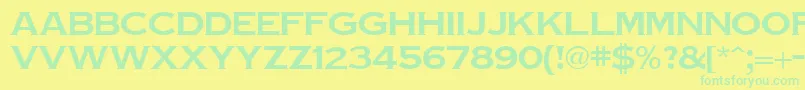 TinplateRegularDb Font – Green Fonts on Yellow Background