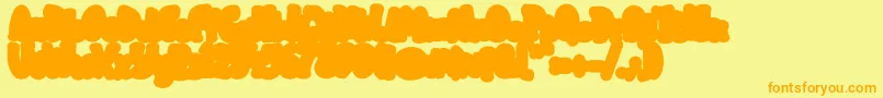 MisterFrogieEkstend-Schriftart – Orangefarbene Schriften auf gelbem Hintergrund