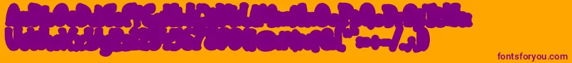 MisterFrogieEkstend-Schriftart – Violette Schriften auf orangefarbenem Hintergrund