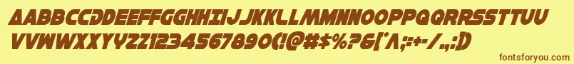 Hansolov3condital Font – Brown Fonts on Yellow Background