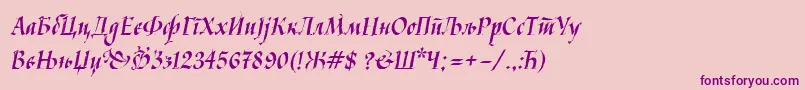 Kaligraf Font – Purple Fonts on Pink Background