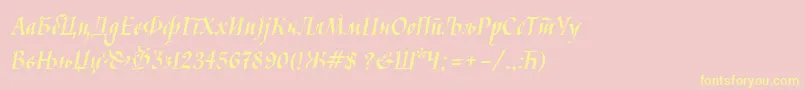 Kaligraf Font – Yellow Fonts on Pink Background