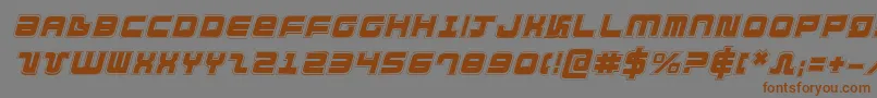 フォントDirektorAcademyItalic – 茶色の文字が灰色の背景にあります。