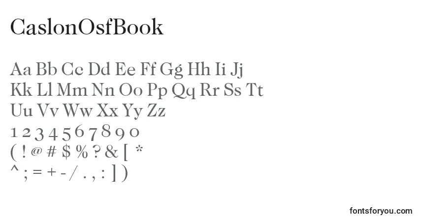 A fonte CaslonOsfBook – alfabeto, números, caracteres especiais