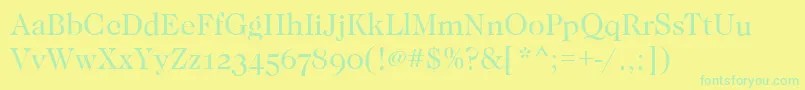 CaslonOsfBook Font – Green Fonts on Yellow Background