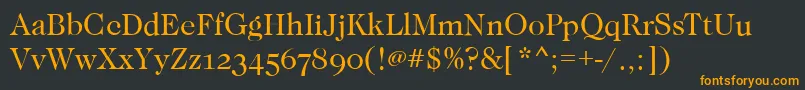 フォントCaslonOsfBook – 黒い背景にオレンジの文字