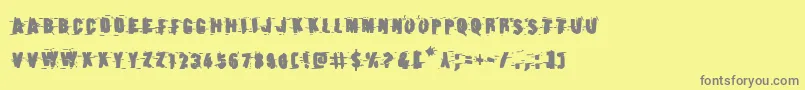 Earthshakebold Font – Gray Fonts on Yellow Background