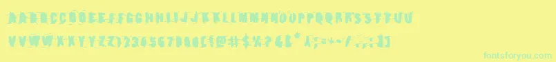 Earthshakebold Font – Green Fonts on Yellow Background