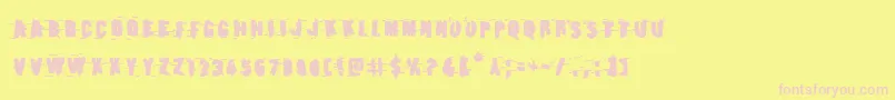 Earthshakebold Font – Pink Fonts on Yellow Background