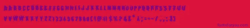 Earthshakebold Font – Purple Fonts on Red Background