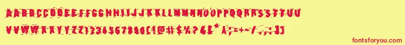 Earthshakebold Font – Red Fonts on Yellow Background