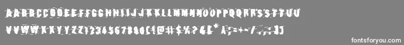 フォントEarthshakebold – 灰色の背景に白い文字