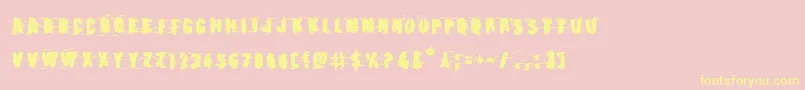 Earthshakebold Font – Yellow Fonts on Pink Background