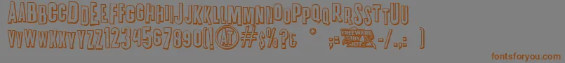 K.P.DutyOvertimeJl Font – Brown Fonts on Gray Background