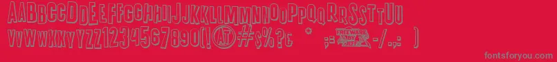 K.P.DutyOvertimeJl Font – Gray Fonts on Red Background