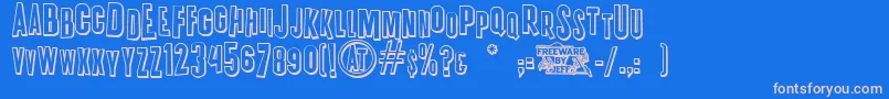 K.P.DutyOvertimeJl Font – Pink Fonts on Blue Background