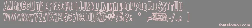 フォントK.P.DutyOvertimeJl – 灰色の背景にピンクのフォント