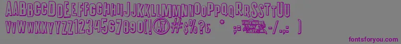 K.P.DutyOvertimeJl Font – Purple Fonts on Gray Background