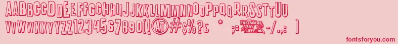K.P.DutyOvertimeJl Font – Red Fonts on Pink Background
