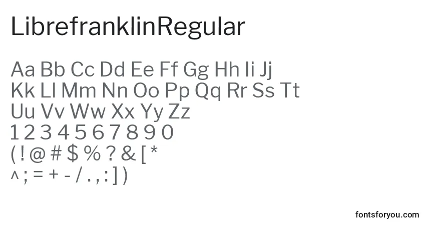 Шрифт LibrefranklinRegular – алфавит, цифры, специальные символы