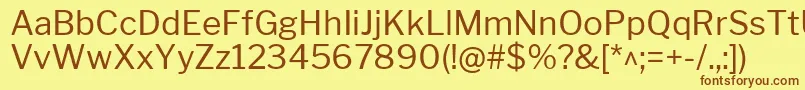 LibrefranklinRegular Font – Brown Fonts on Yellow Background