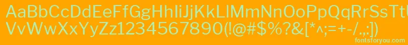 LibrefranklinRegular Font – Green Fonts on Orange Background