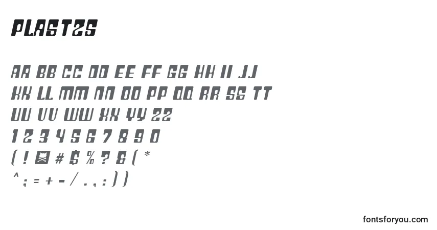 Czcionka Plast25 – alfabet, cyfry, specjalne znaki