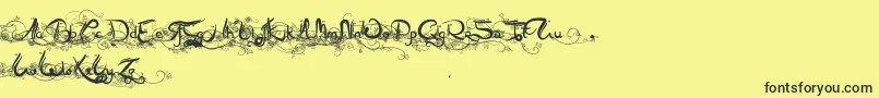KavyaFantastic Font – Black Fonts on Yellow Background