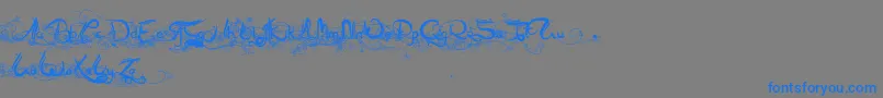 KavyaFantastic-Schriftart – Blaue Schriften auf grauem Hintergrund