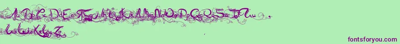 KavyaFantastic Font – Purple Fonts on Green Background