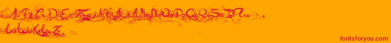 KavyaFantastic Font – Red Fonts on Orange Background